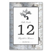 Rustikaler Silberbaum Hochzeitstisch Nr. Tischnummer (Vorderseite)