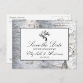 Rustikaler Silberbaum Save the Date Ankündigungspostkarte (Vorne/Hinten)