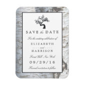 Rustikaler Silberbaum Save the Date Magnet (Vertikal)