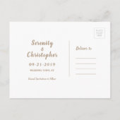 Rustikaler Silberleinensilber Glitzer Save the Dat Ankündigungspostkarte (Rückseite)