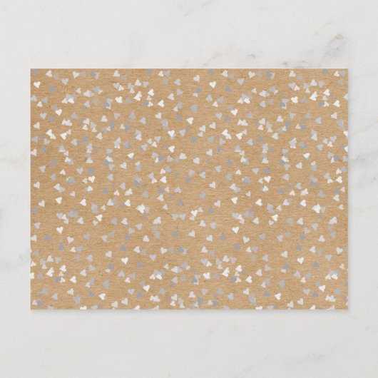 Rustikaler Silberner Liebe Herzkalender Save the D Ankündigungspostkarte (Rückseite)