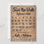 Rustikaler Silberner Liebe Herzkalender Save the D Date (Vorderseite)