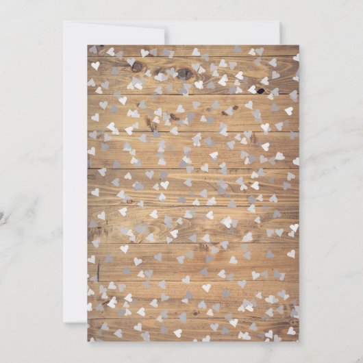 Rustikaler Silberner Liebe Herzkalender Save the D Date (Rückseite)