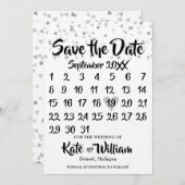 Rustikaler Silberner Liebe Herzkalender Save the D Save The Date (Vorne/Hinten)