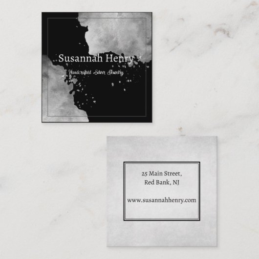 Rustikaler Silberschmuck in Handarbeit Quadratische Visitenkarte (Vorne/Hinten)