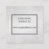 Rustikaler Silberschmuck in Handarbeit Quadratische Visitenkarte (Rückseite)