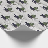 Rustikaler Silhouette Bär und Bäume auf Birke Geschenkpapier (Ecke)