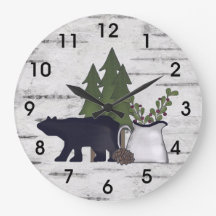 Rustikaler Silhouette Bär und Bäume auf Birke