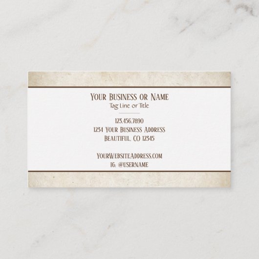 Rustikaler Silhouette Visitenkarte (Rückseite)