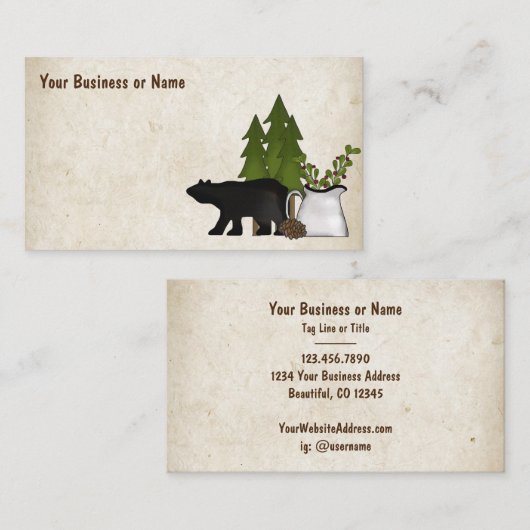 Rustikaler Silhouette Visitenkarte (Vorne/Hinten)