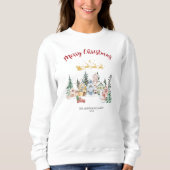 Rustikaler Snowhouse Weihnachtsfeiertag Sweatshirt (Vorderseite)