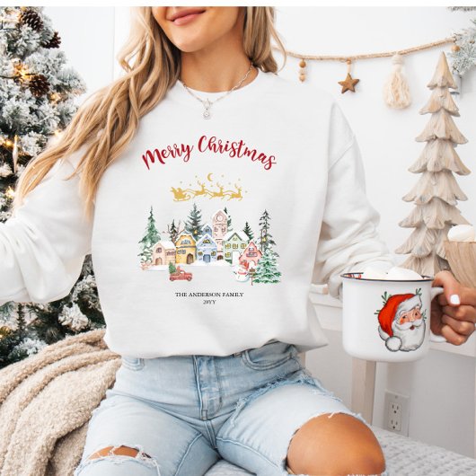 Rustikaler Snowhouse Weihnachtsfeiertag Sweatshirt