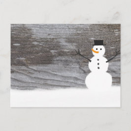 Rustikaler Snowman Postkarte