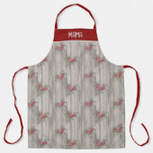 Rustikaler Snowy Red Berries Weihnachtsfest Indivi Schürze (Vorderseite)