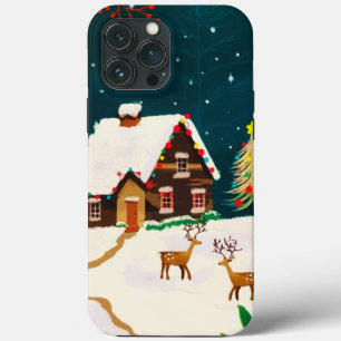 Rustikaler Snowy Winter Zuhause Weihnachtsabend  Case-Mate iPhone Hülle