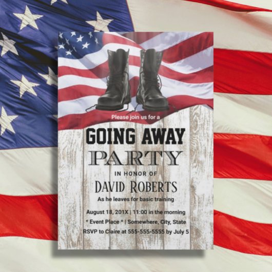 Rustikaler Soldat der Militärarmee geht aus dem Pa Einladung