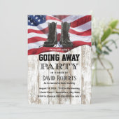 Rustikaler Soldat der Militärarmee geht aus dem Pa Einladung (Stehend Vorderseite)