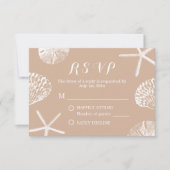 Rustikaler Sommer Beach Seashells Wedding RSVP (Vorderseite)