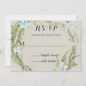 Rustikaler Sommer-Fern-West-Hochzeit Rsvp Einladung (Vorderseite)