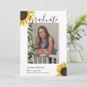 Rustikaler Sonnenblume-Abschluss Ankündigung (Stehend Vorderseite)