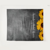 Rustikaler Sonnenblume-Brautparty-Foto-Hintergrund Wandteppich (Vorderseite (Horizontal))