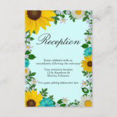 Rustikaler Sonnenblume Daisy Bloral Empfang Begleitkarte (Vorderseite)