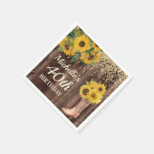 Rustikaler Sonnenblumen Glitzer Stiefel Holz 40. G Serviette (Ecke)