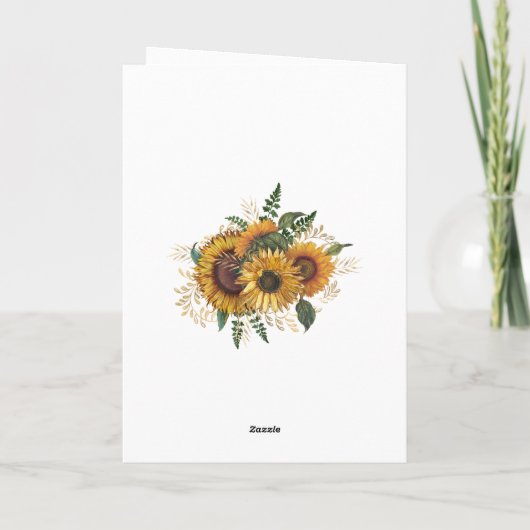 Rustikaler Sonnenblumenlandsitz Dankeskarte (Rückseite)