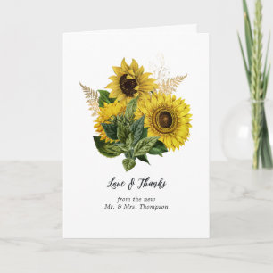 Rustikaler Sonnenblumenlandsitz Dankeskarte