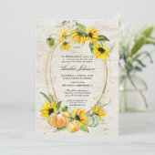 Rustikaler Sonnenblumenpumpendienst Einladung (Stehend Vorderseite)