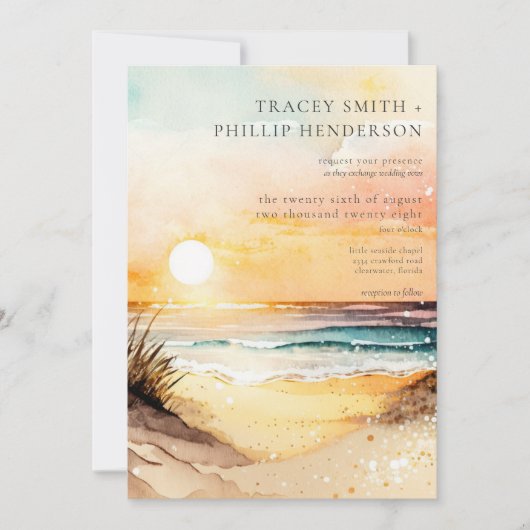 Rustikaler Sonnenuntergang Einladung (Vorderseite)