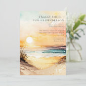 Rustikaler Sonnenuntergang Einladung (Stehend Vorderseite)