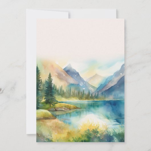 Rustikaler Sonnenuntergang Wasserfarbe Orange Brid Einladung (Rückseite)