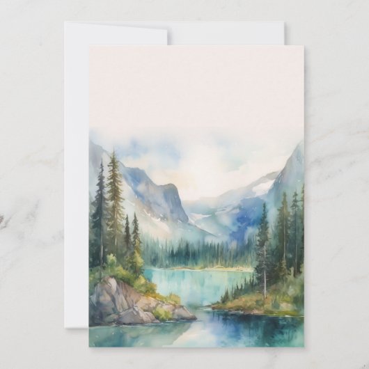 Rustikaler Sonnenuntergang Wasserfarbe Orange Brid Einladung (Rückseite)