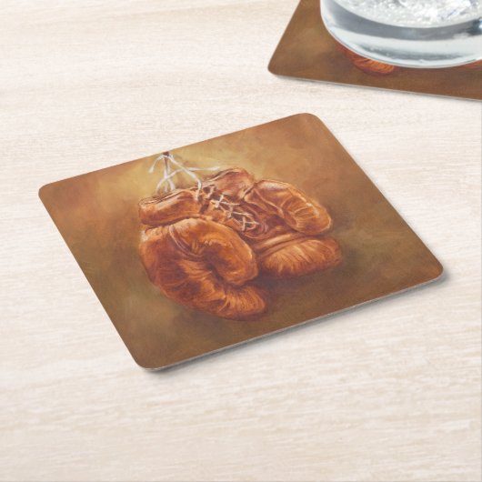 Rustikaler Sport | Boxhandschuh Rechteckiger Pappuntersetzer (angewinkelt)