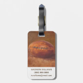 Rustikaler Sport | Fußball Gepäckanhänger (Rückseite vertikal)