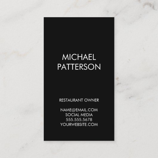 Rustikaler Spritzer Visitenkarte (Rückseite)