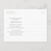 Rustikaler Stachelstrandstrand - Hochzeit Save the Ankündigungspostkarte (Rückseite)