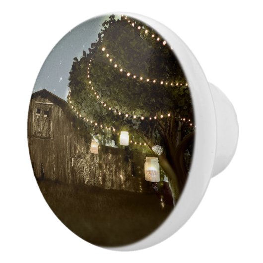 Rustikaler Stall & Abend Lighted Mason Jars Land Keramikknauf (Rechts)