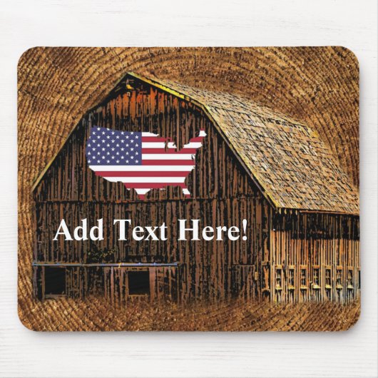 Rustikaler Stall American Flag Mouse Pad Mousepad (Vorne)