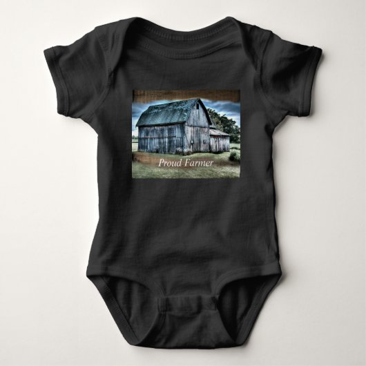 Rustikaler Stall Baby Strampler (Vorderseite)