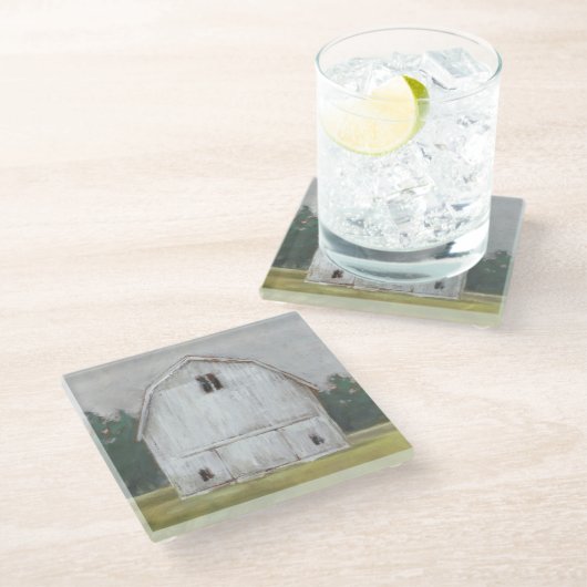 Rustikaler Stall Glasuntersetzer (Schrägansicht)