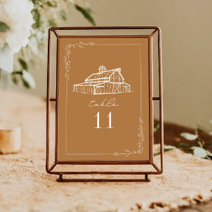 Rustikaler Stall Goldenrod Hochzeitsstiftung Tisch Einladung