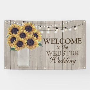 Rustikaler Stall Hochzeit Sonnenblumen Mason Jar Banner