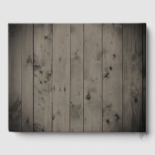 Rustikaler Stall Hochzeitsholz Rosa Blume Gästebuch (Rückseite)