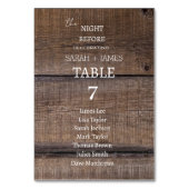 Rustikaler Stall in der Nacht vor Hochzeitssitzpla Tischnummer (Vorderseite)