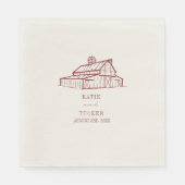 Rustikaler Stall Mute Red Wedding Serviette (Vorderseite)