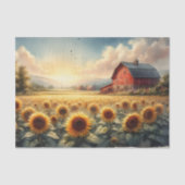 Rustikaler Stall und Sonnenblumen Wasserfarben Seidenpapier (Vorderseite)