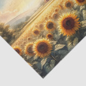 Rustikaler Stall und Sonnenblumen Wasserfarben Seidenpapier (Ausschnitt)