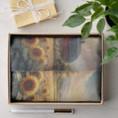 Rustikaler Stall und Sonnenblumen Wasserfarben Seidenpapier (Geschenk)